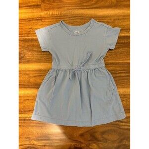 Primary Drawstring Waist Dress, Vintage Blue, Size 3T